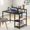 Computer Desk, Industrial Writing Desk with Shelves for Study - Image 10