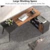 L-Shaped Desk, 78.74 Inch Executive Office Desk with File Cabinet - Image 4
