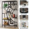 Bookshelf, 71" Geometric Bookcase, Industrial 8-Tiers Etagere Shelving Unit - Image 6