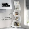 Corner Shelf, Modern 5-Tier Wall Corner Bookshelf Bookcase - Image 5