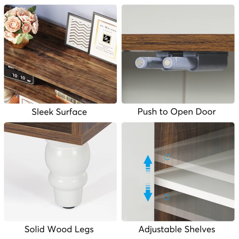 Shoe Cabinet, Shoe Organizer with Doors & Adjustable Shelves - Image 6