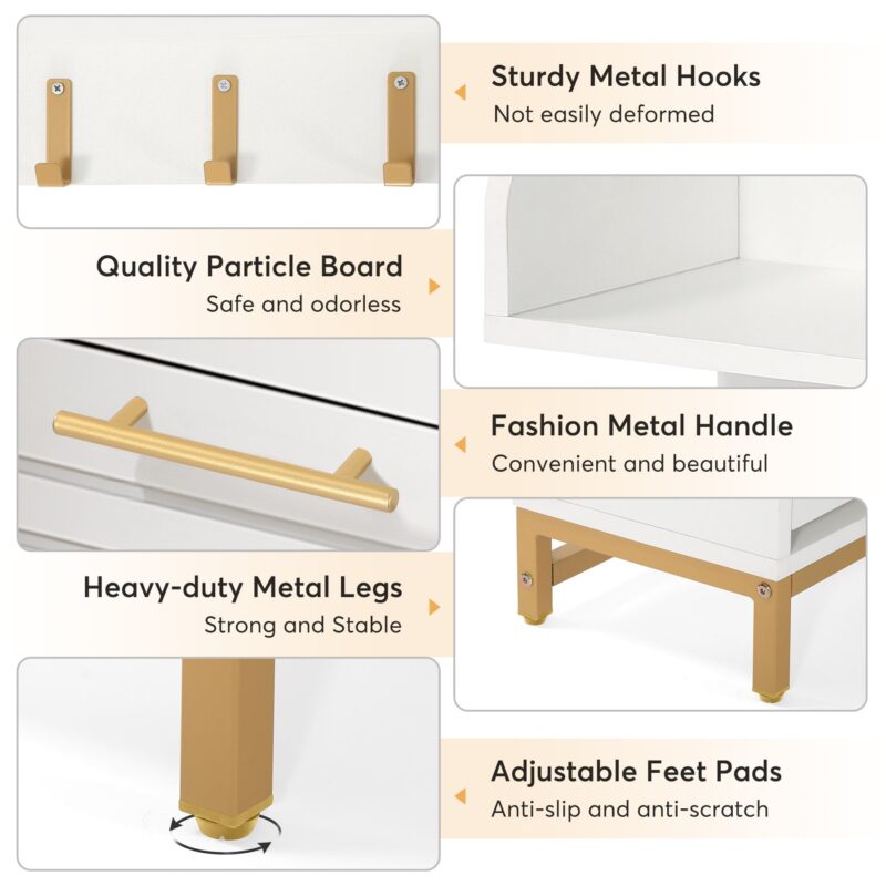 Shoe Cabinet, Flip Drawer Shoe Organizer and Coat Rack Set - Image 7