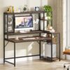 Computer Desk, 59" Gaming Desk with Monitor Stand & Storage Shelves - Image 3