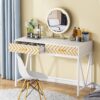 Computer Desk,  Modern Writing Table Vanity Desk with Drawers - Image 4