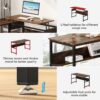 Lift Top L-Shaped Desk, Corner Computer Desk with Storage Shelves - Image 7