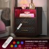 Nightstand, 2 Drawers Beside Table with LED Lights and Shelves - Image 5