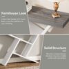 Console Table,  42" Farmhouse Entryway Table with Geometric Wood Base - Image 5
