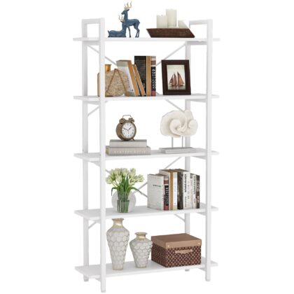 Bookshelf,  5 Tier Bookcase Display Shelf Unit