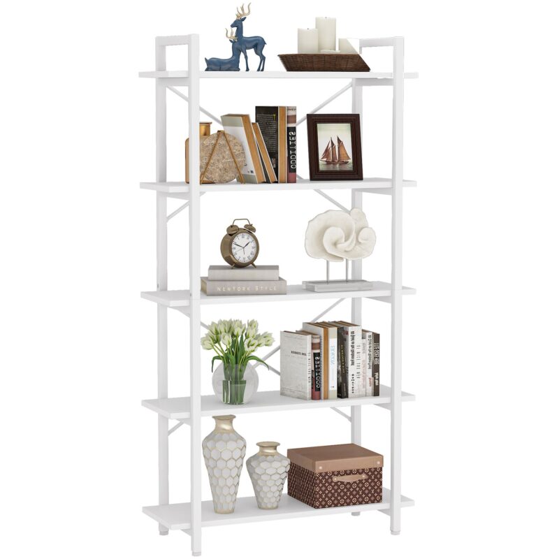 Bookshelf,  5 Tier Bookcase Display Shelf Unit
