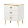 Nightstand, Modern Wooden Bedside Table with Three Drawers - Image 2
