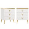 Nightstand, Modern Wooden Bedside Table with Three Drawers - Image 7