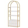 Bookshelf, 74.8” Etagere Bookcases with 2 Drawers & 4-Tier Shelves - Image 2