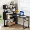 Rotating Desk, Reversible Computer Desk with 5 Shelves - Image 7