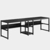 Two Person Desk, 78.7 Computer Double Desk with Bookshelf - Image 8