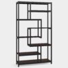 8-Shelves Staggered Bookshelf,  Industrial Etagere Bookcase - Image 2