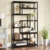 8-Shelves Staggered Bookshelf,  Industrial Etagere Bookcase - Image 3