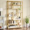 8-Shelves Staggered Bookshelf,  Industrial Etagere Bookcase - Image 7