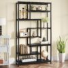 8-Shelves Staggered Bookshelf,  Industrial Etagere Bookcase - Image 11