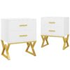 Nightstand, Modern Bedside Sofa Table with 2 Storage Drawers - Image 7