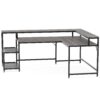 L-Shaped Desk, 69" Reversible Corner Desk with Monitor Stand & Storage Shelf - Image 9