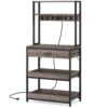5-Tier Kitchen Baker's Rack with Power Outlets, Drawer & Sliding Shelves - Image 9