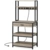 5-Tier Kitchen Baker's Rack with Power Outlets, Drawer & Sliding Shelves - Image 11