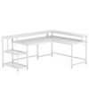 L-Shaped Desk, 69" Reversible Corner Desk with Monitor Stand & Storage Shelf - Image 13
