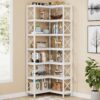 Corner Bookshelf, 7-Tier Tall Corner Bookcase Storage Display Rack - Image 8