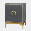 Nightstand, Modern Tall Bedside Table with 2-Drawer - Image 9