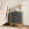 Nightstand, Modern Tall Bedside Table with 2-Drawer - Image 8
