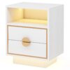 LED Nightstand, 2 Drawers Bedside End Table with Led Lights - Image 10