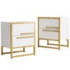 2-Drawer Nightstand, Modern Bedside Cabinet End Table - Image 7