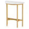 End Table, 20'' Half Round Faux Marble Side Table - Image 2