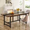 Dinning Table, 70" Home & Kitchen Table with Metal Frame - Image 8