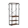 Coat Rack, Freestanding Corner Hall Tree with 4 Shelves 8 Hooks - Image 10