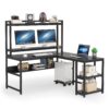 L-Shaped Desk, 59" Reversible Corner Desk with Storage Shelves - Image 10