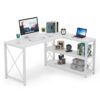 L-Shaped Desk, Reversible Corner Computer Desk with Shelves - Image 8