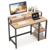 Computer Desk, Industrial Writing Desk with Shelves for Study - Image 7