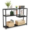 Console Table, Small Black Entryway Table with Storage Shelves - Image 2