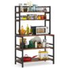Kitchen Baker's Rack, 5-Tier Microwave Oven Stand with Hutch - Image 9