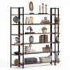 Triple Wide 6-Shelf Bookshelves , 6-Tier Large Etagere Bookcase