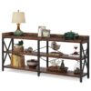 Console Table, 3 Tier Sofa Table Behind Couch with Storage Shelves