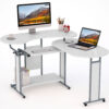 Rotating Desk, Modern L-Shaped Computer Desk, Corner Study Desk