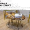 Clear Epoxy Resin & Live Edge Olive Wood Coffee Table / Table Top - Image 3