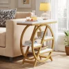 4-Tier End Table, Small Side Table Snack Table with Storage Shelves - Image 4