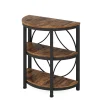 Half-Round End Table, 3-Tier Narrow Side Table with Metal Frame - Image 6