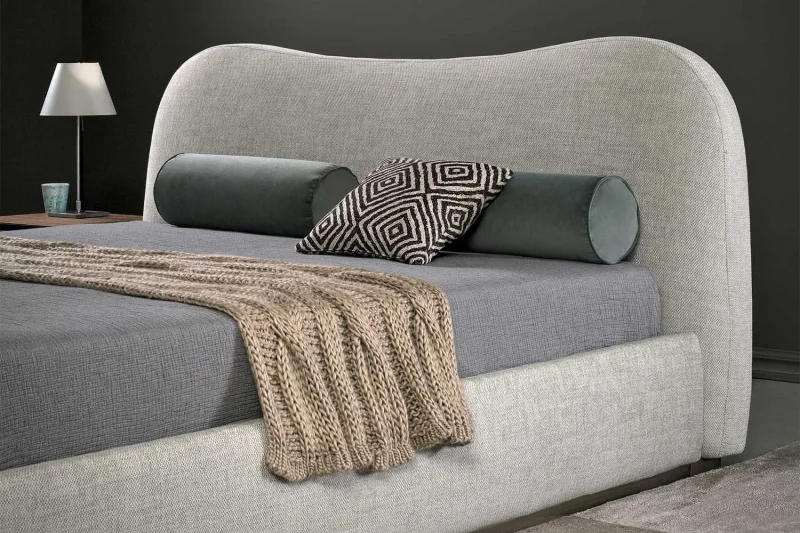 Upholstered king size bed with curved headboard With a Storage bed - Image 4