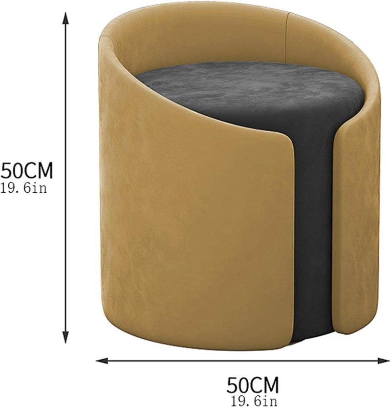 Footstool High-grade Cloth Velvet ​Fabric Round Ottoman - Soft and Comfortable Footstool for Living Room Bedroom Footstool Rest Seat Sofa Stool - Image 8