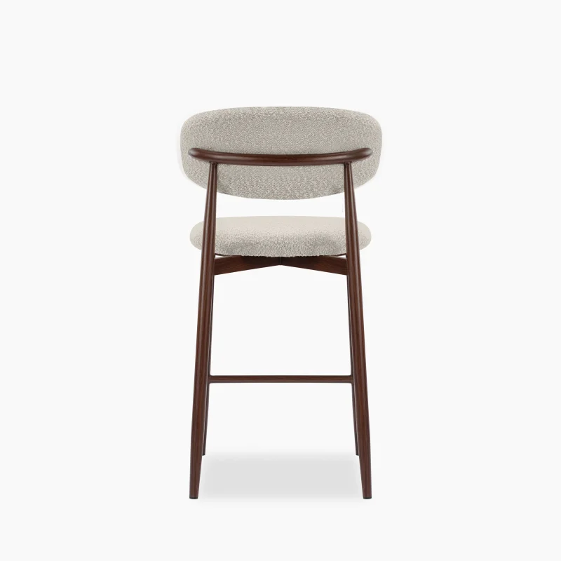 Curved Backrest Modern Fabric Upholstered Bar Stool - Image 6