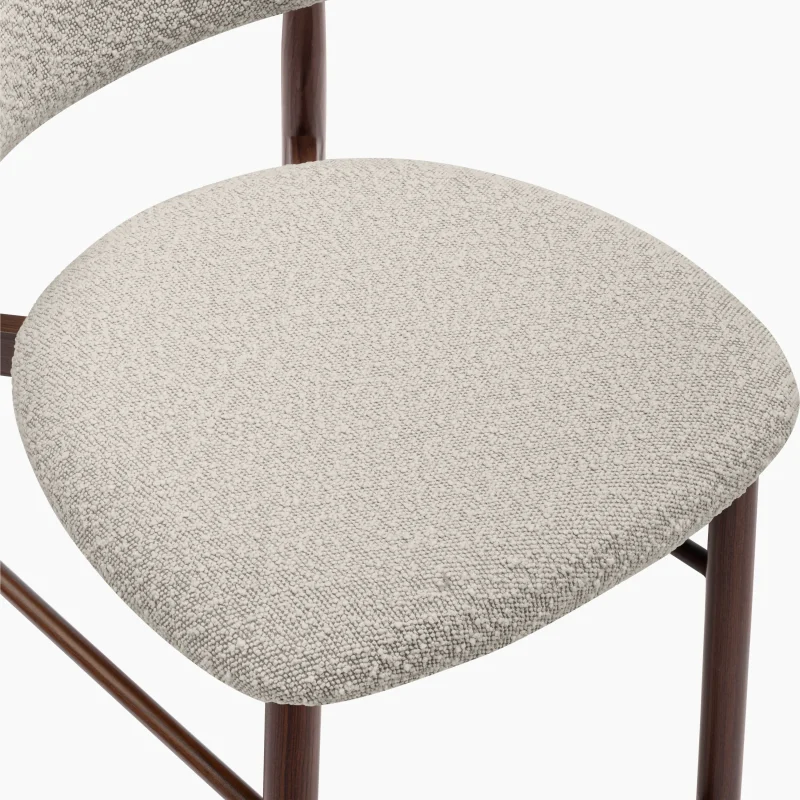 Curved Backrest Modern Fabric Upholstered Bar Stool - Image 7